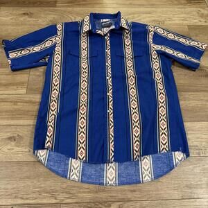 Vintage Wrangler Southwestern Aztec Snap Shirt Cowboy